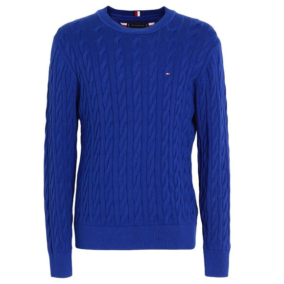 Tommy Hilfiger Iconic Cre Neck Cable Knit Pullover Sweater Men's Size 3XL Royal - Picture 1 of 9